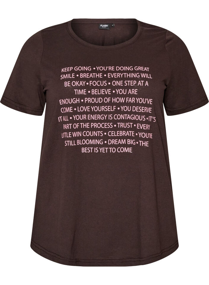 T-shirt med motiv, Brun, Packshot image number 0