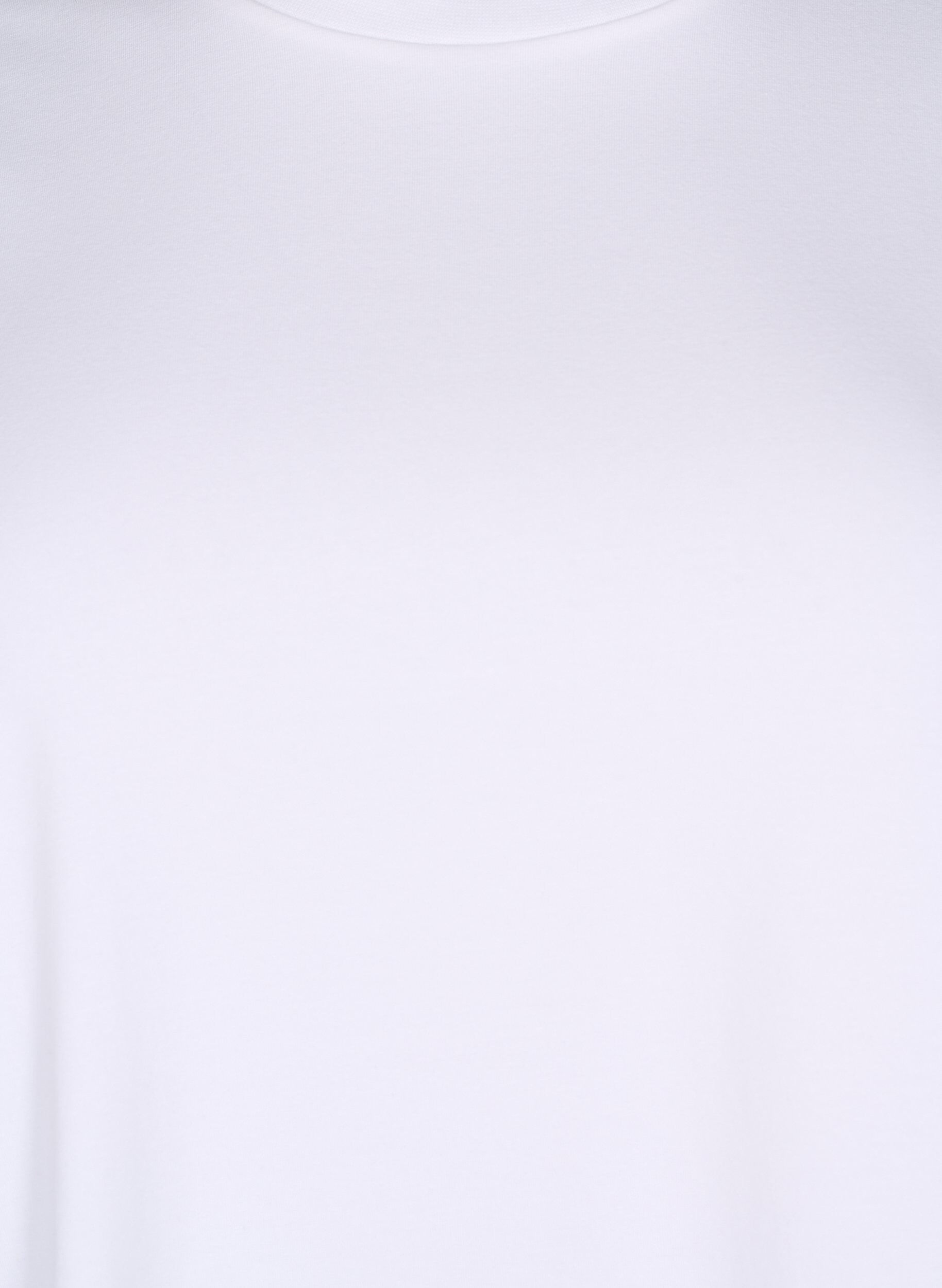 Zizzi T-shirt i &oslash;kologisk bomuld med rund hals, Bright White, Packshot image number 2