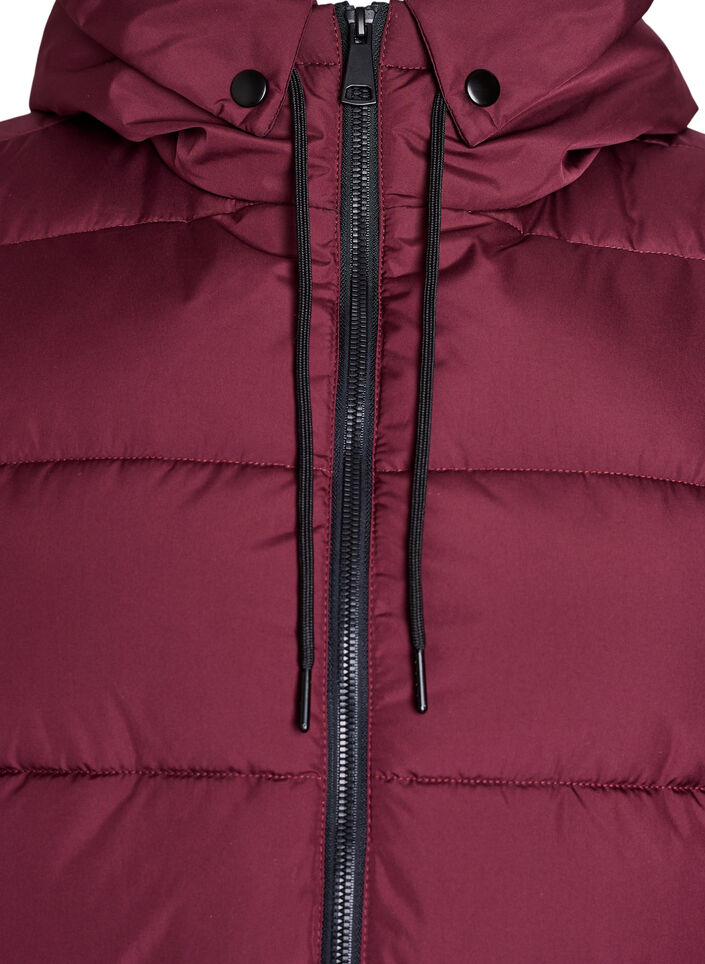 Lang vest med h&aelig;tte og lommer, R&oslash;d, Packshot image number 2