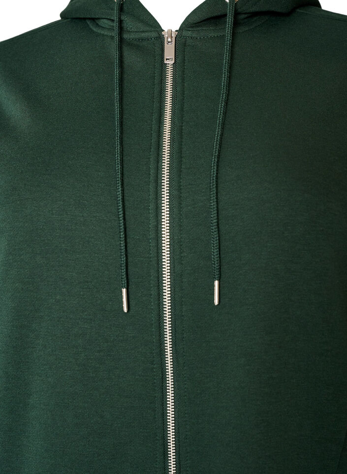 Lang h&aelig;ttetr&oslash;je med lynl&aring;s og lommer, Gr&oslash;n, Packshot image number 2