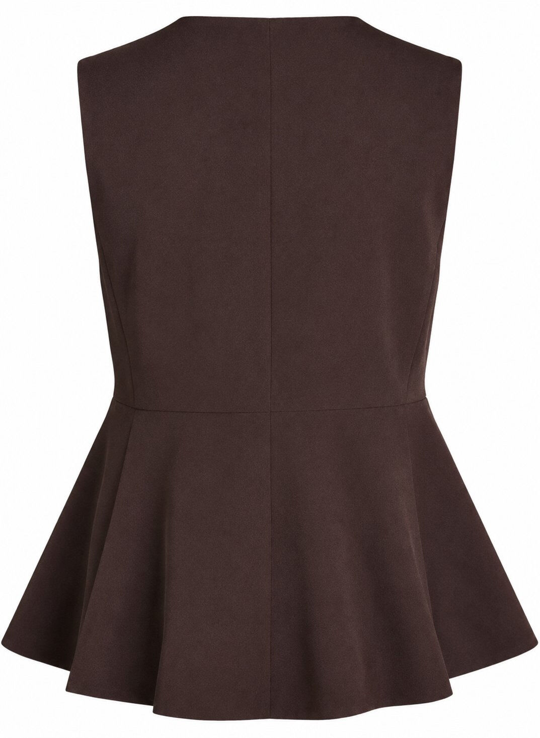ZizziN&aring;lestribet vest med peplum, Brun, Packshot image number 1