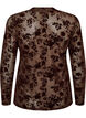 Meshbluse med blomsterm&oslash;nster, Brun, Packshot image number 1