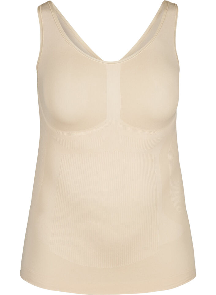 Shapewear top med brede stropper, Beige, Packshot image number 0