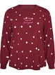 Natbluse med print, R&oslash;d, Packshot image number 0