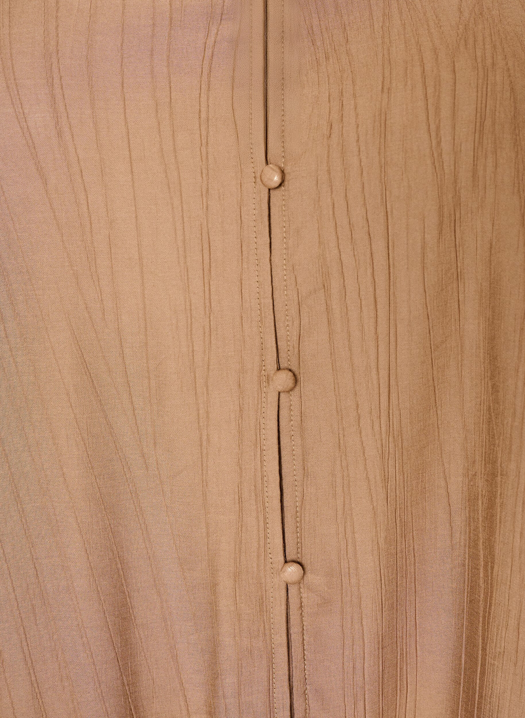 ZizziL&oslash;s tunika med kr&oslash;llet struktur og fl&aelig;sekant, Brun, Packshot image number 2