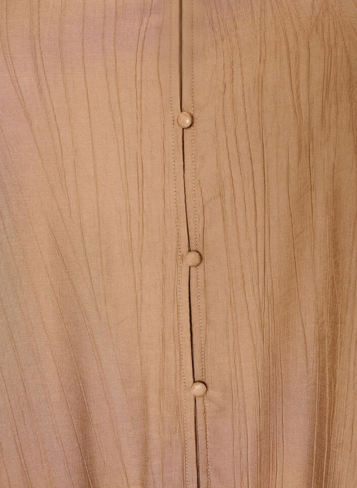 L&oslash;s tunika med kr&oslash;llet struktur og fl&aelig;sekant, Brun, Packshot image number 2