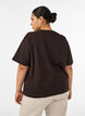 Boxy T-shirt i bomuld, Brun, Model image number 2