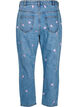 Mille mom fit jeans med broderi, Blå, Packshot image number 1