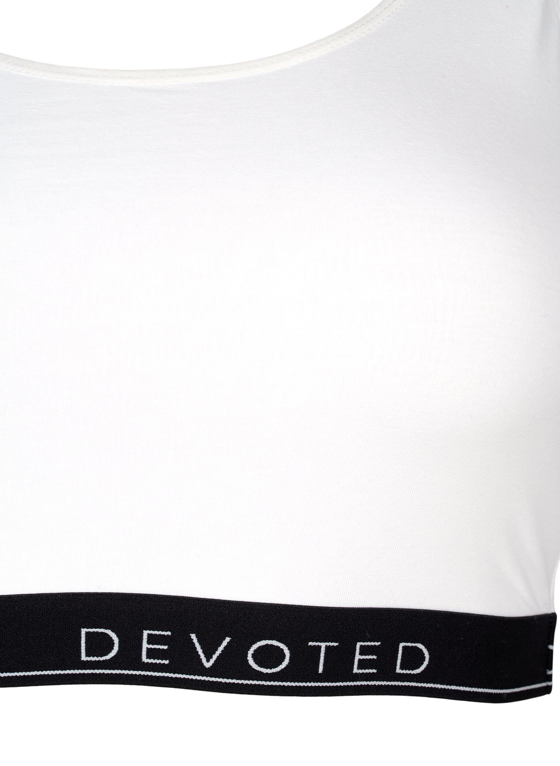 Zizzi Bomulds bh med justerbare stropper, Hvid, Packshot image number 2