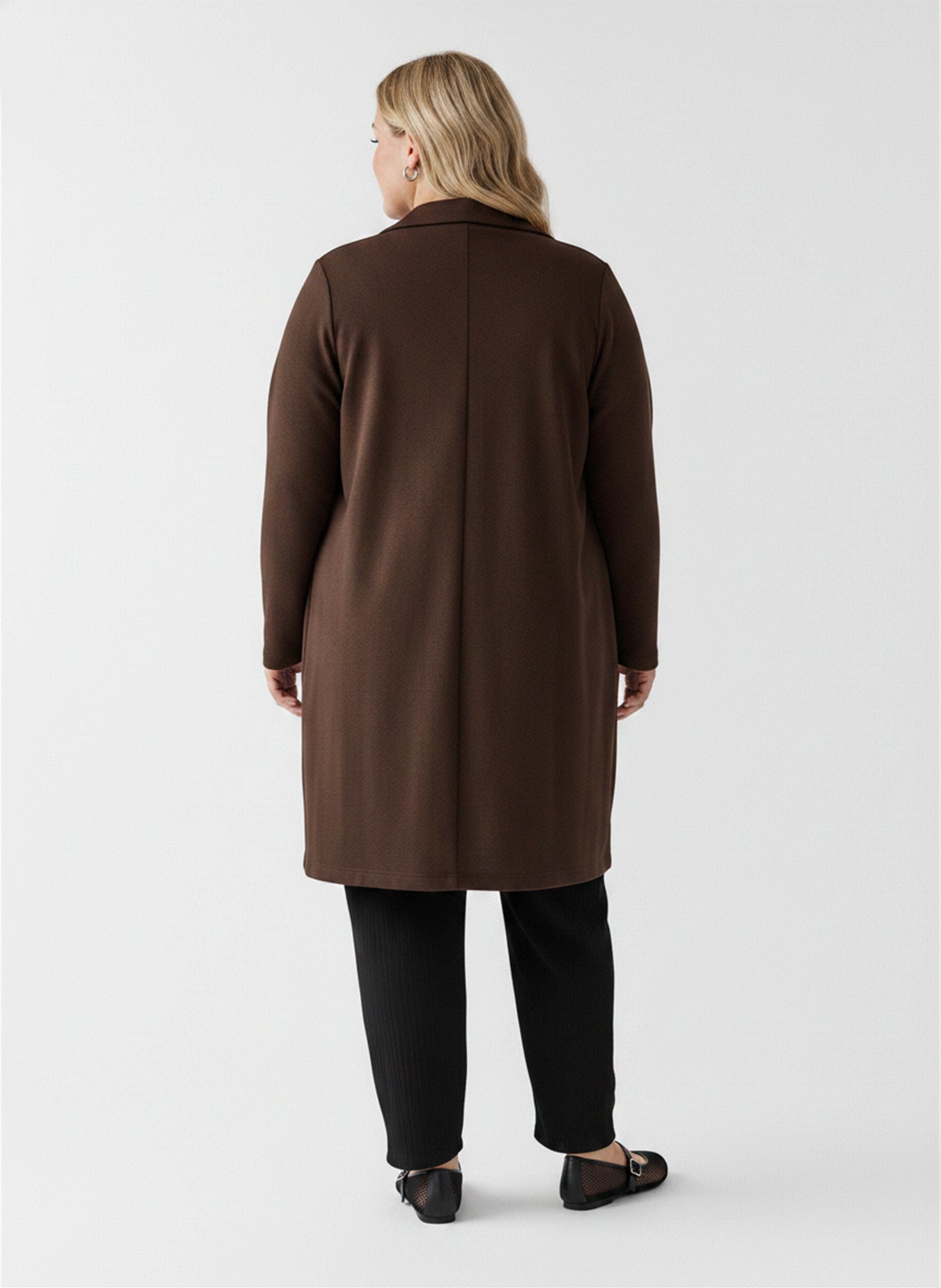 ZizziLang blazer med lommer, Brun, Model image number 2