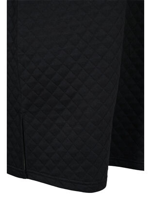 Struktureret kjole med 3/4 ærmer, Black, Packshot image number 3