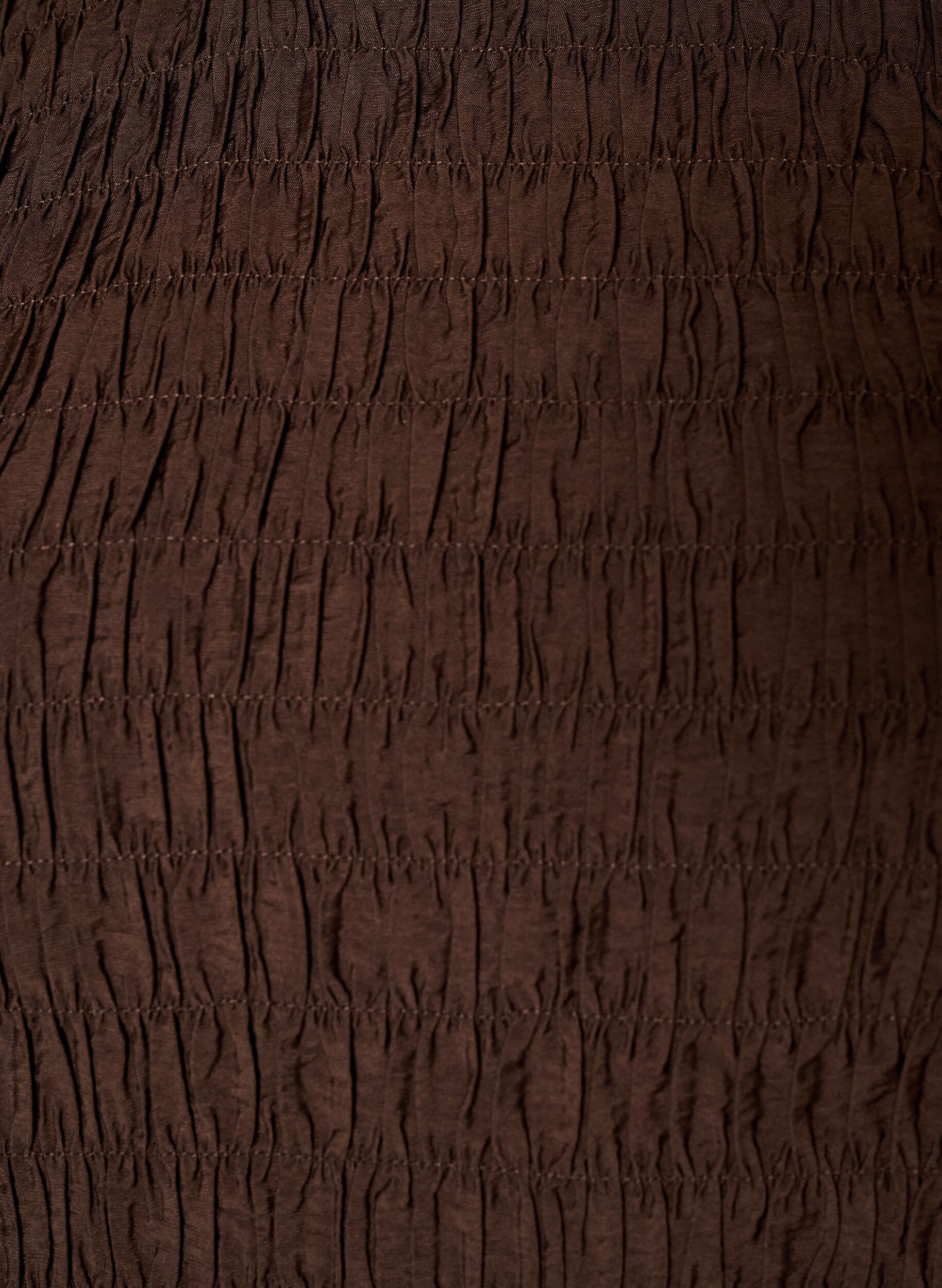 ZizziBluse med smock og lange &aelig;rmer, Brun, Packshot image number 2