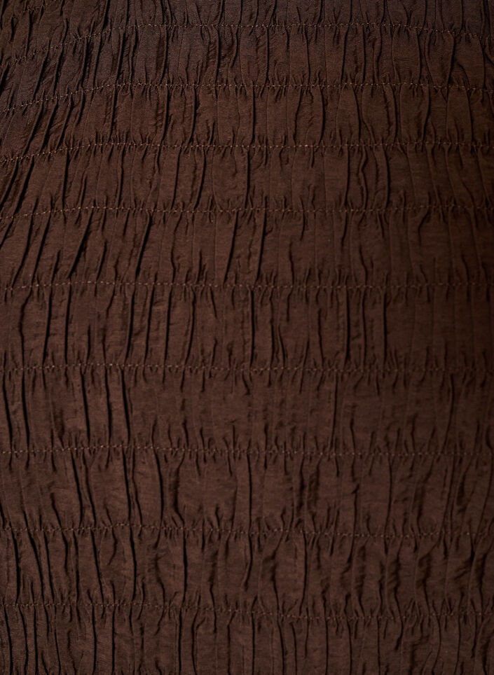 Bluse med smock og lange &aelig;rmer, Brun, Packshot image number 2