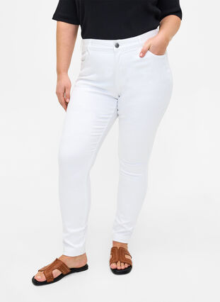 Viona jeans med regulær talje, White, Model image number 2