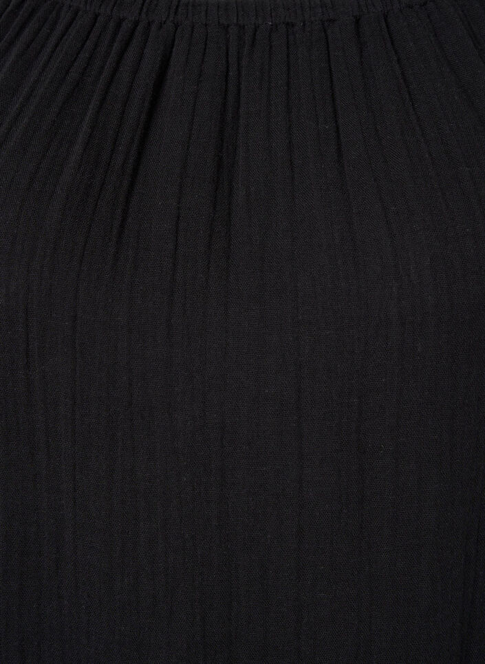 Bomuldskjole med broderi anglaise, Black, Packshot image number 2