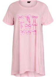 Kort&aelig;rmet natkjole i &oslash;kologisk bomuld , Lyser&oslash;d