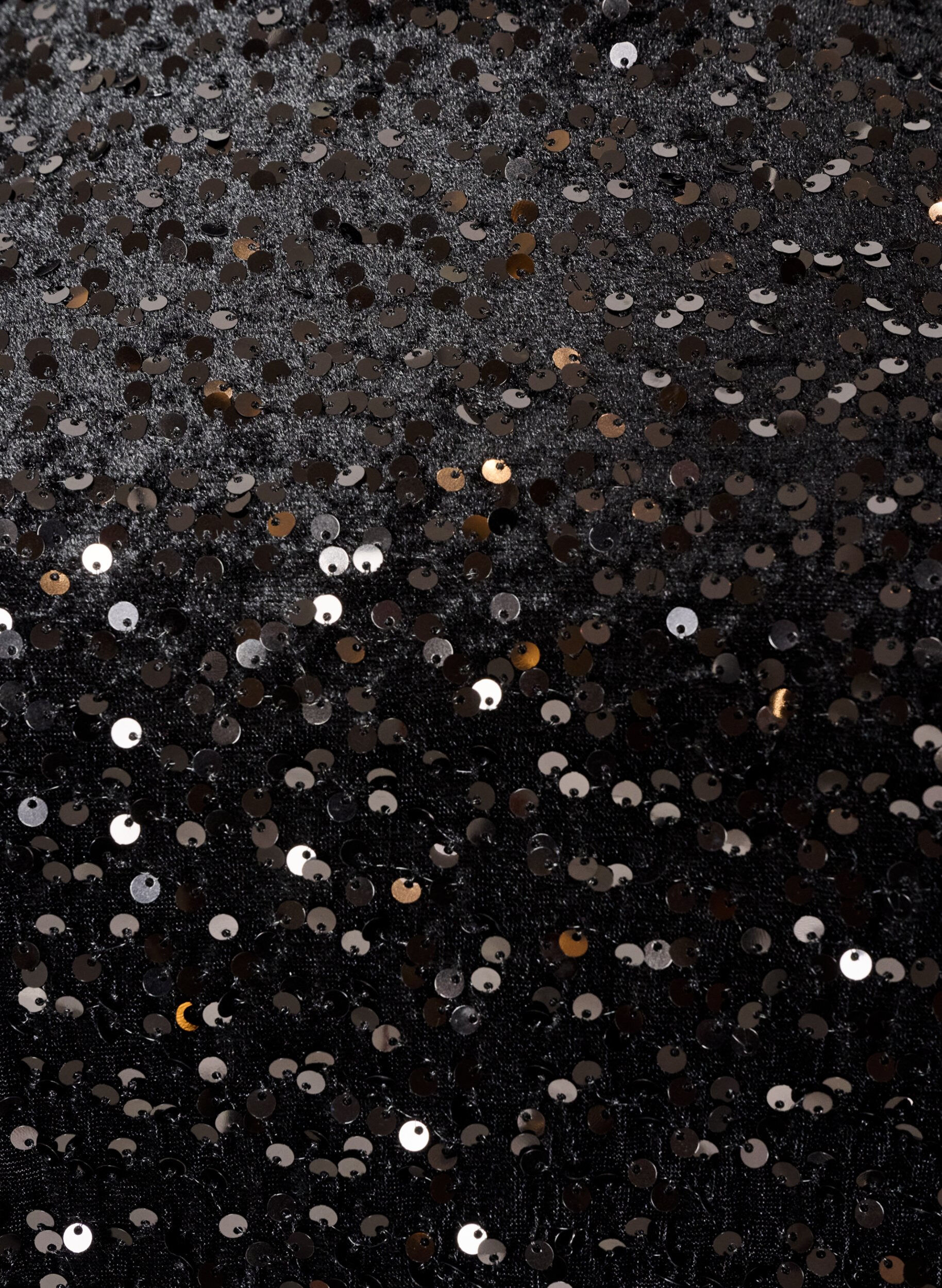 ZizziPailletbluse med albuelange &aelig;rmer, Sort, Packshot image number 2