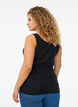 Ensfarvet basis top i bomuld, Sort, Model image number 2