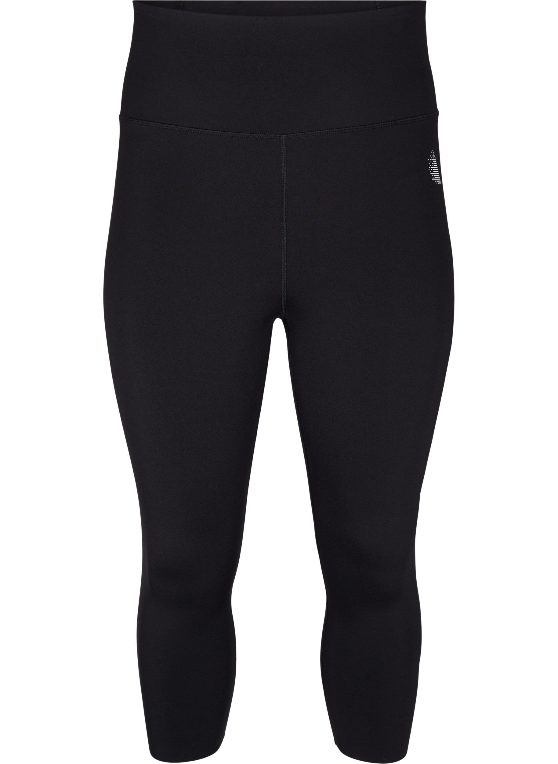 Zizzi CORE, SUPER TENSION TIGHTS - 3/4 tr&aelig;ningstights med lomme, Black, Packshot image number 0