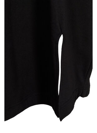 Bomulds sweatkjole med lommer, Black, Packshot image number 3