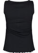 Rib tanktop med knapper, Black, Packshot image number 1