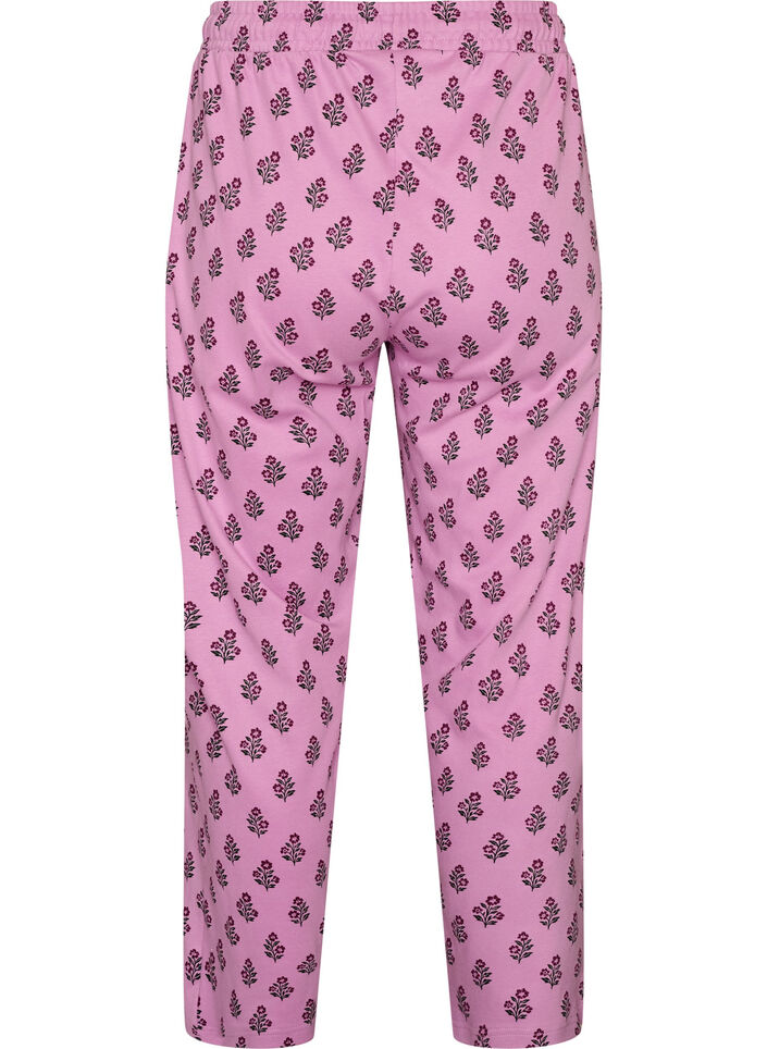 Pyjamasbukser i bomuld med h&oslash;j talje, Lyser&oslash;d, Packshot image number 1