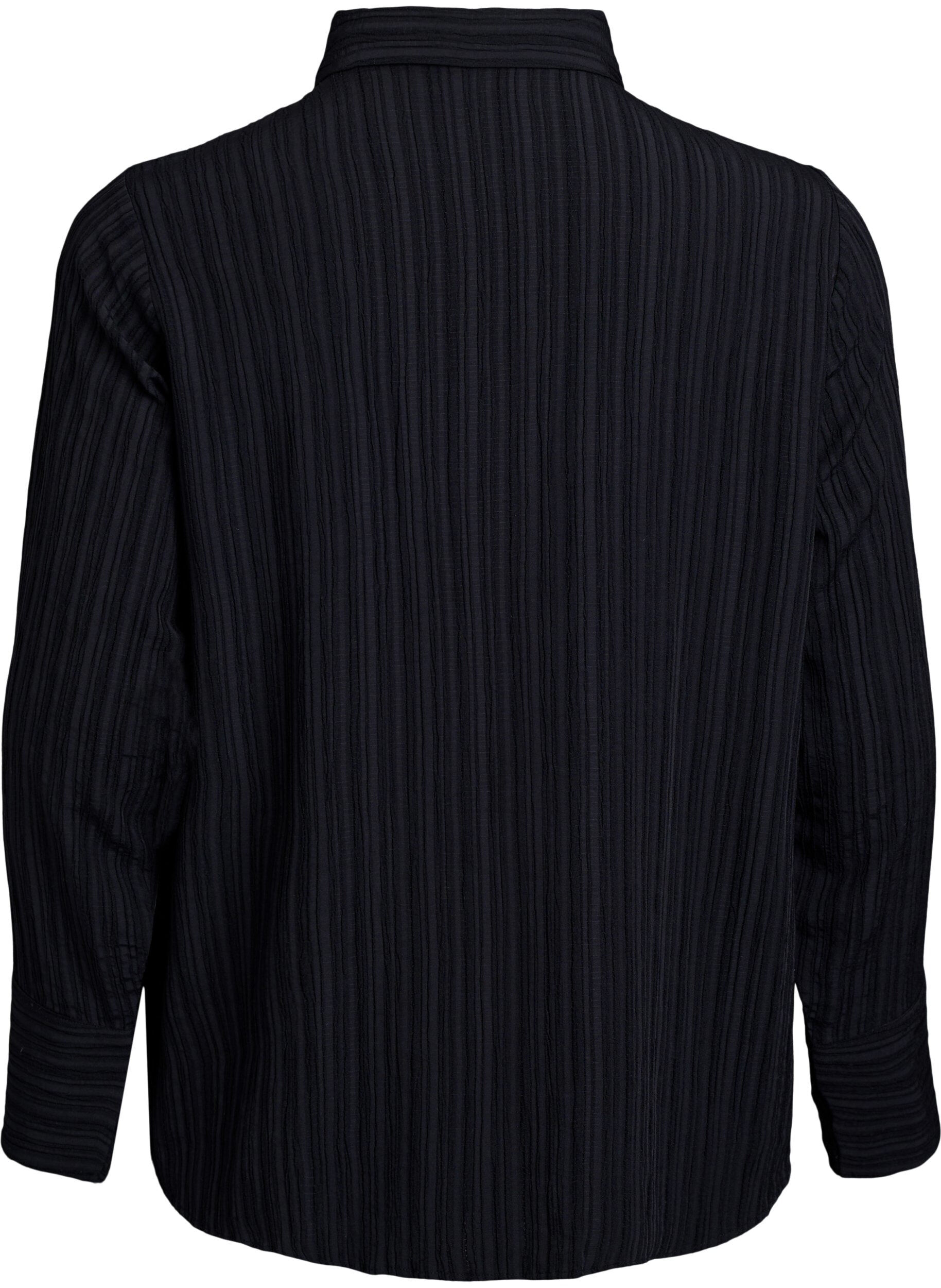 Zizzi FLASH - Skjorte med struktur, Sort, Packshot image number 1