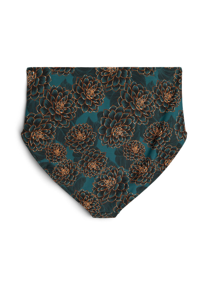 Bikini trusse med print og h&oslash;j talje, Bl&aring;, Packshot image number 1