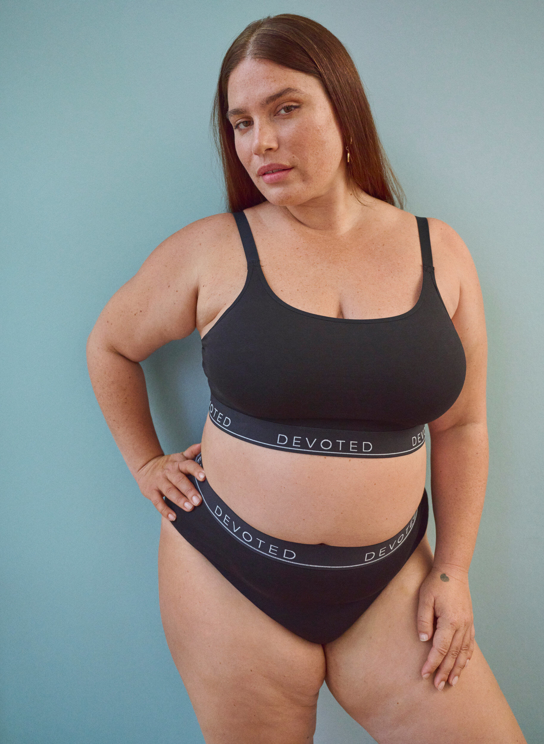 Zizzi Bomulds g-streng med regul&aelig;r talje, Sort, Image image number 0