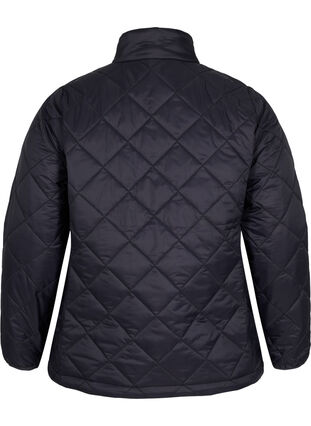 Quiltet letvægts jakke med lynlås og lommer , Black, Packshot image number 1