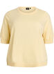 Finstrikket bluse med korte &aelig;rmer, Gul, Packshot image number 0