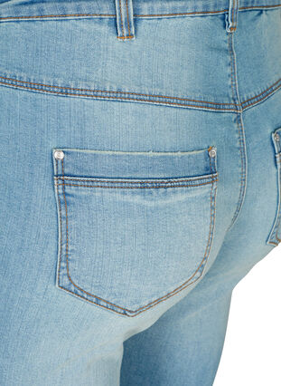 Ekstra slim Sanna jeans med slid, Light blue denim, Packshot image number 3