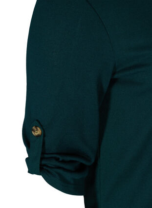 Bluse med knapper og 3/4 ærmer, Ponderosa Pine, Packshot image number 3