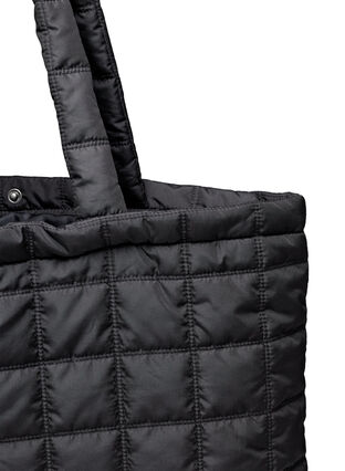 Quiltet taske med skulderstrop, Black, Packshot image number 1