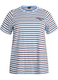 T-shirt i bomuld med striber, Blå