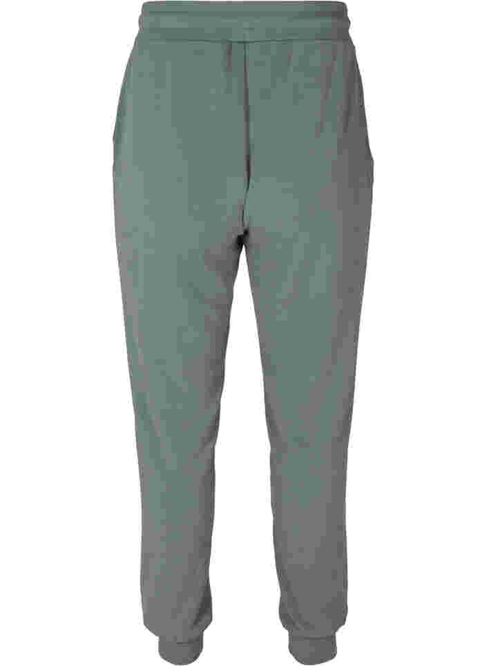 Sweatpants med lommer og snøre, Balsam Green, Packshot image number 1