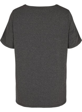 Kortærmet graviditets t-shirt i bomuld, Dark Grey Melange, Packshot image number 1