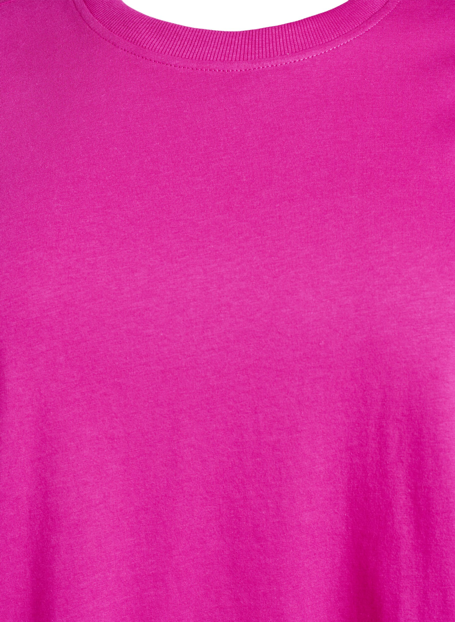 ZizziBasis t-shirt i bomuld med rund hals , Lyser&oslash;d, Packshot image number 2