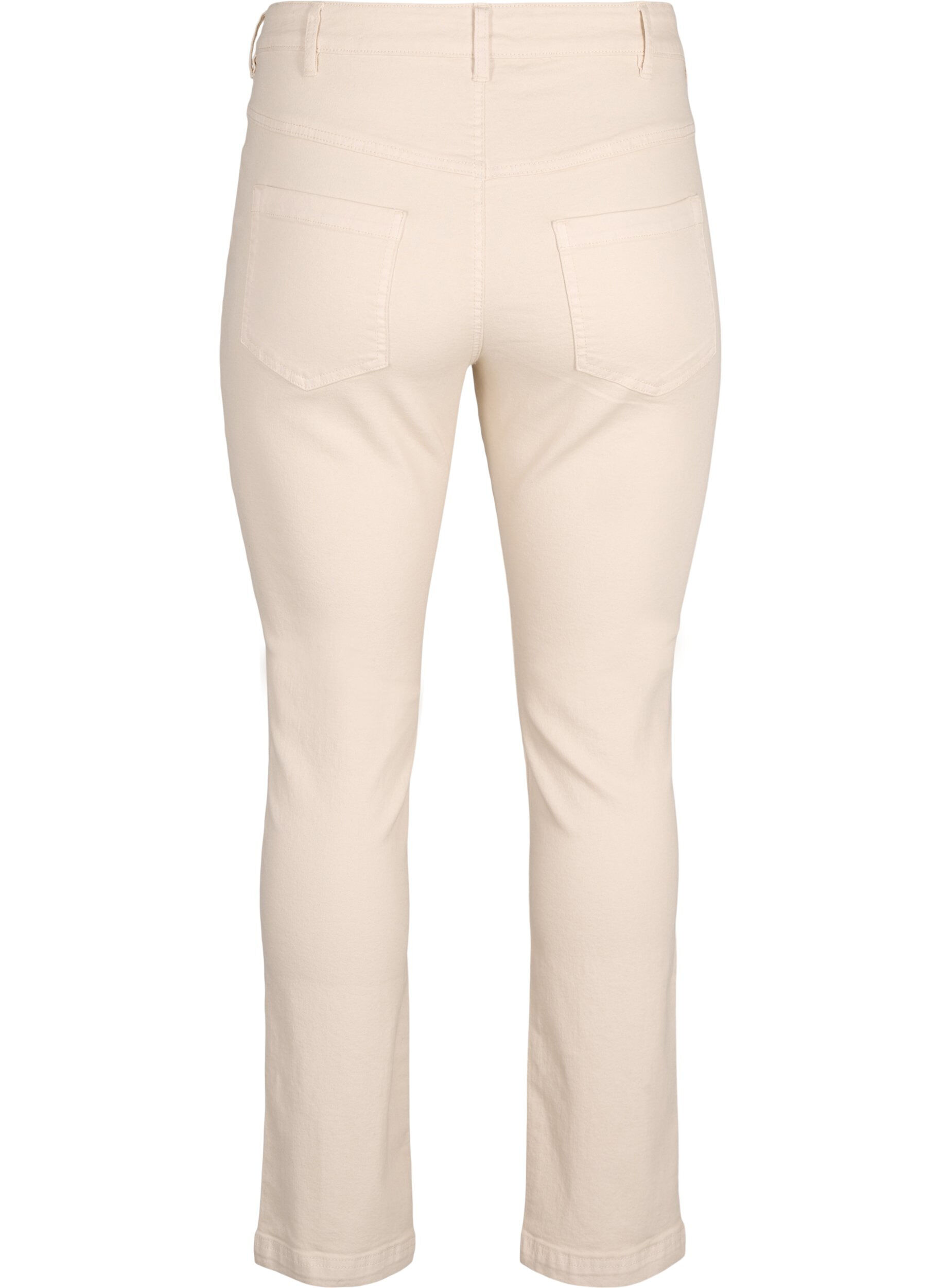 Zizzi Slim fit Emily jeans med regul&aelig;r talje, Oatmeal, Packshot image number 1