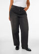 Kiana straight fit jeans med h&oslash;j talje, Sort, Model image number 2