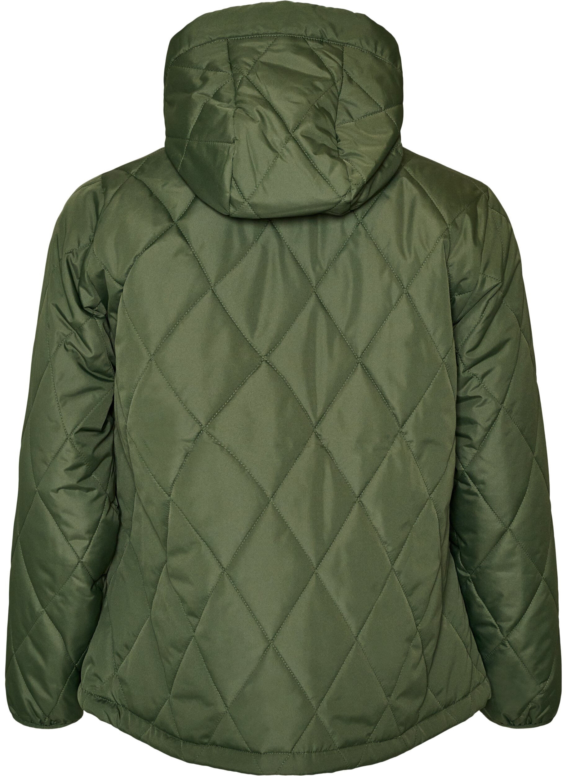 ZizziLet vatteret jakke med diamantquilt, Gr&oslash;n, Packshot image number 1