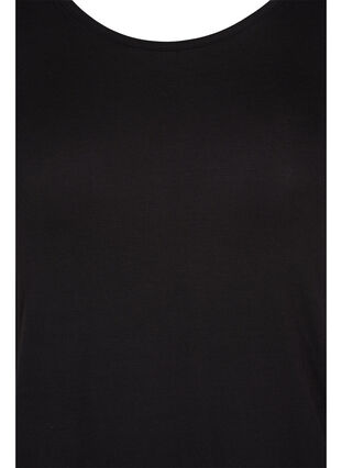 Kortærmet viskose kjole med rygdetalje, Black, Packshot image number 2