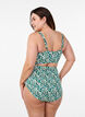 Blomstret bikini bh med fl&aelig;sedetaljer, Gr&oslash;n, Model image number 2