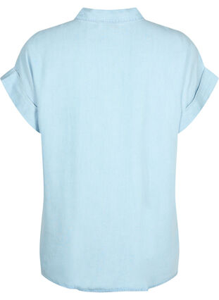 Kortærmet skjorte i lyocell (TENCEL™), Light blue denim, Packshot image number 1
