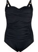 Vatteret badedragt med draperinger, Sort, Packshot image number 0
