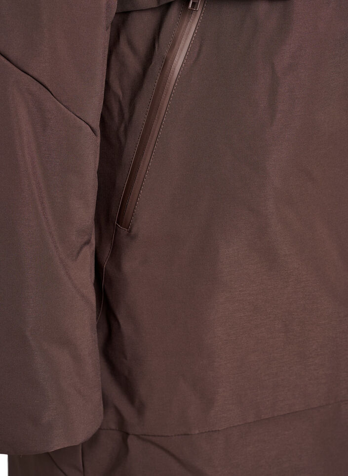 Vinterjakke med justerbar talje, Brun, Packshot image number 3