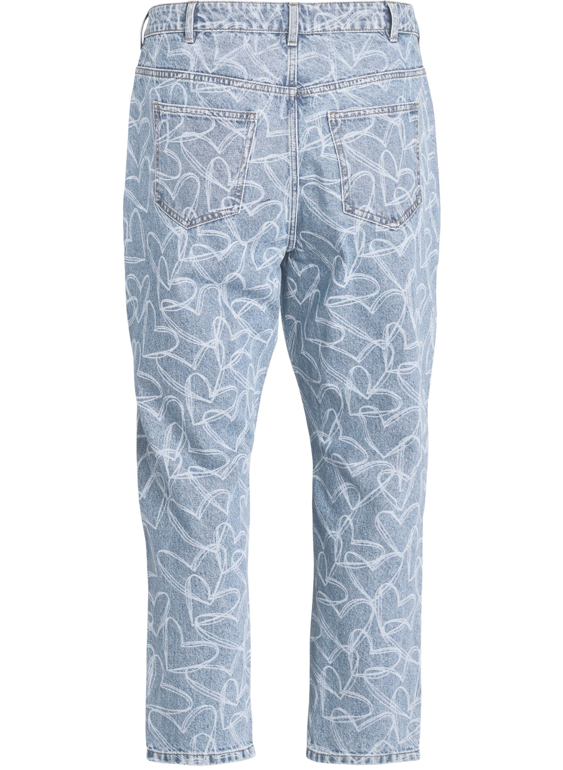Zizzi Mille mom fit jeans med broderi, Bl&aring;, Packshot image number 1