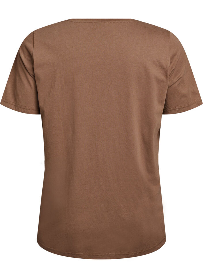 T-shirt med motiv, Brun, Packshot image number 1