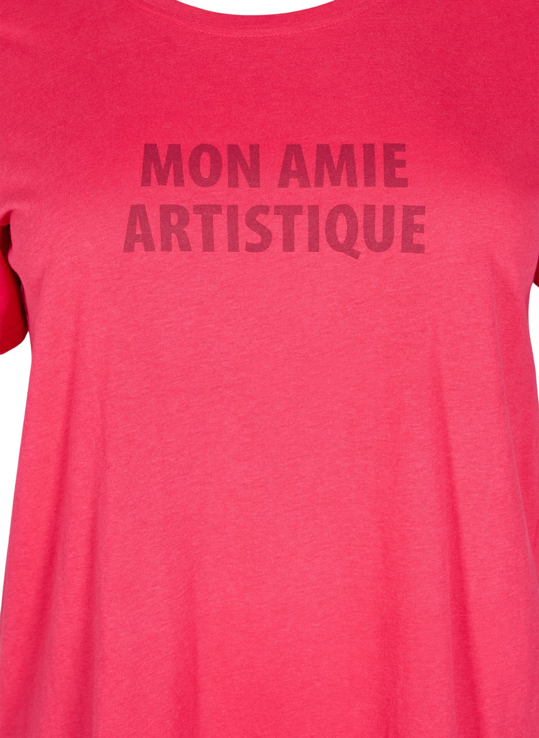 Zizzi FLASH - T-shirt med motiv, Lyser&oslash;d, Packshot image number 2