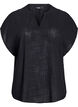 FLASH - Løs bluse med cap ærmer, Sort, Packshot image number 0